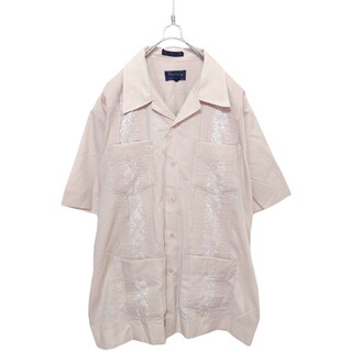 ヴィンテージ(VINTAGE)の【Barong】開襟 オープンカラー 刺繍入りキューバシャツ S-498(シャツ)