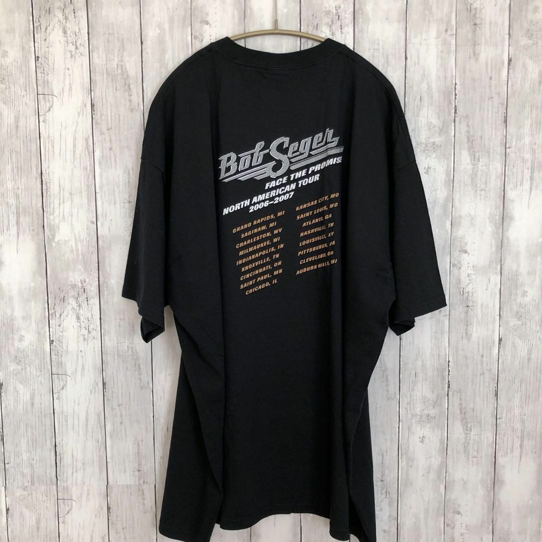 MUSIC TEE(ミュージックティー)のビッグサイズＴシャツ　サイズ3Ｘ　黒ブラック半袖Ｔシャツ　ミュージック音楽古着 メンズのトップス(Tシャツ/カットソー(半袖/袖なし))の商品写真