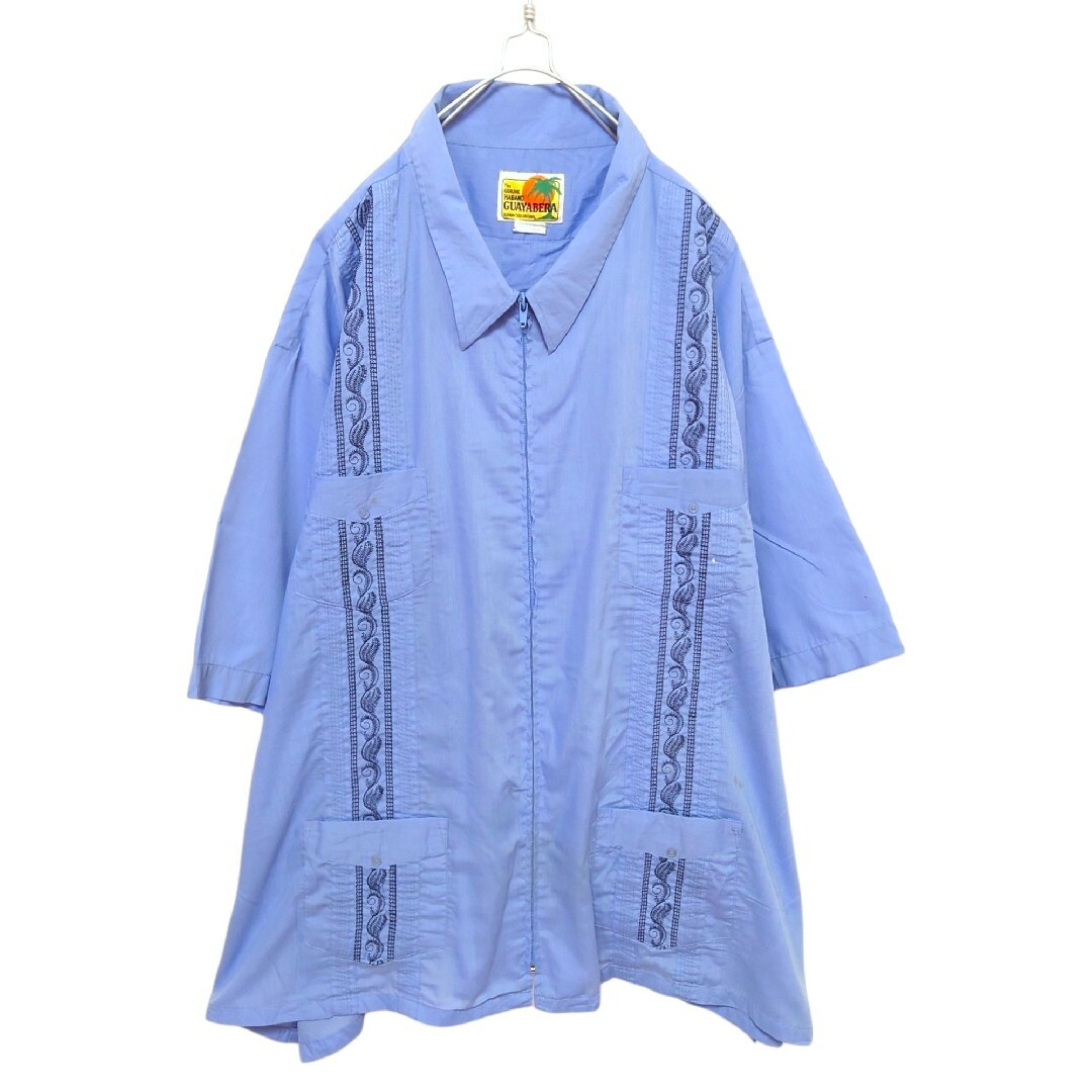 VINTAGE(ヴィンテージ)の【The GENUINE HABAND Guayabera】ジップアップ 刺繍入 メンズのトップス(シャツ)の商品写真