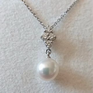 ミキモト(MIKIMOTO)のミキモト 御木本 MIKIMOTO K18WG ミレダイヤアコヤ真珠ネックレス(ネックレス)