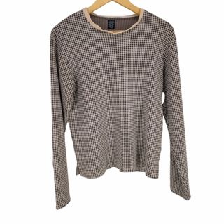 PPFM - PPFM(ピーピーエフエム) 千鳥格子柄裾スリット L/S カットソー メンズ