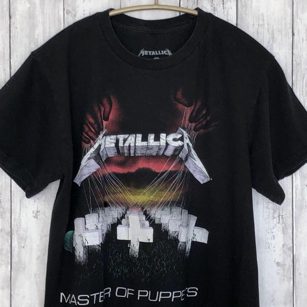 MUSIC TEE(ミュージックティー)のメタリカ　バンドＴシャツ　サイズＳ　マスターオブパペッツ　黒ブラック　メンズ古着 メンズのトップス(Tシャツ/カットソー(半袖/袖なし))の商品写真