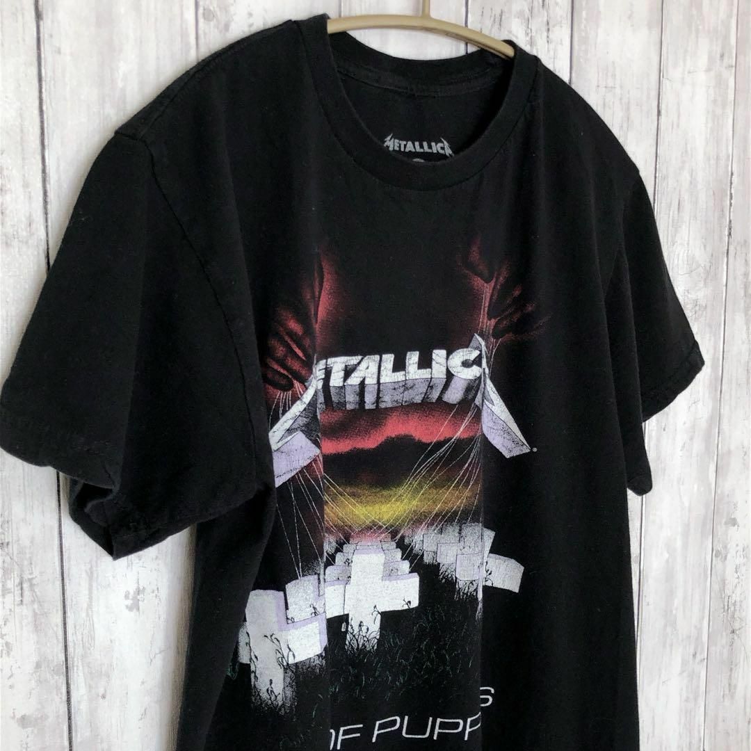 MUSIC TEE(ミュージックティー)のメタリカ　バンドＴシャツ　サイズＳ　マスターオブパペッツ　黒ブラック　メンズ古着 メンズのトップス(Tシャツ/カットソー(半袖/袖なし))の商品写真