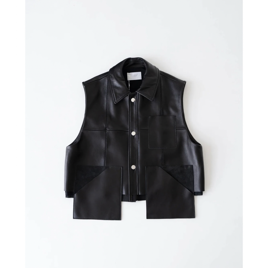 Rich I Black Leather Vest PRY シュウト メンズのトップス(ベスト)の商品写真