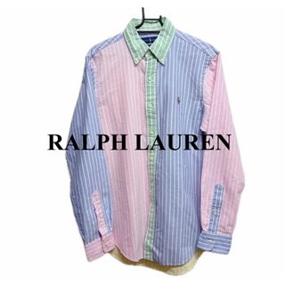 ラルフローレン(Ralph Lauren)の美品　ラルフローレン 　クレイジーパターン 　ストライプ 　ボタンダウンシャツ(シャツ)