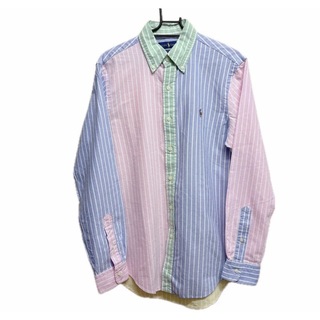 ラルフローレン(Ralph Lauren)の美品　ラルフローレン 　クレイジーパターン 　ストライプ 　ボタンダウンシャツ(シャツ)