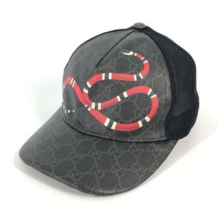 Gucci - グッチ GUCCI スネーク ヘビ 蛇 426887 GGスプリーム 帽子 ベースボール メッシュ キャップ コットン ブラック 未使用