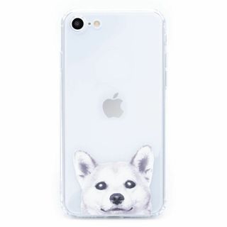 【色: 柴犬 (透明)】ZUKOU 可愛い 白い 柴犬 iPhone SE 第3(その他)