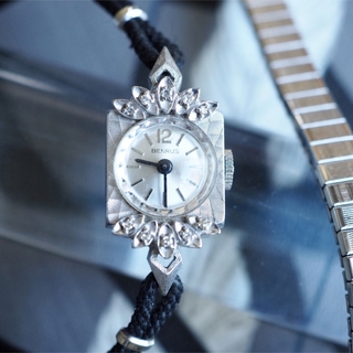 オメガ(OMEGA)の美品 Benrus ベンラス K14WG ダイヤモンド カクテルウォッチ✨オメガ(腕時計)