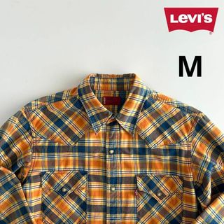 リーバイス(Levi's)のLevi's リーバイス ウエスタンシャツ M チェック オレンジ ネイビー(シャツ)