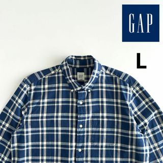 GAP - オールドギャップ OLD GAP BDシャツ 長袖 L インディゴ チェック