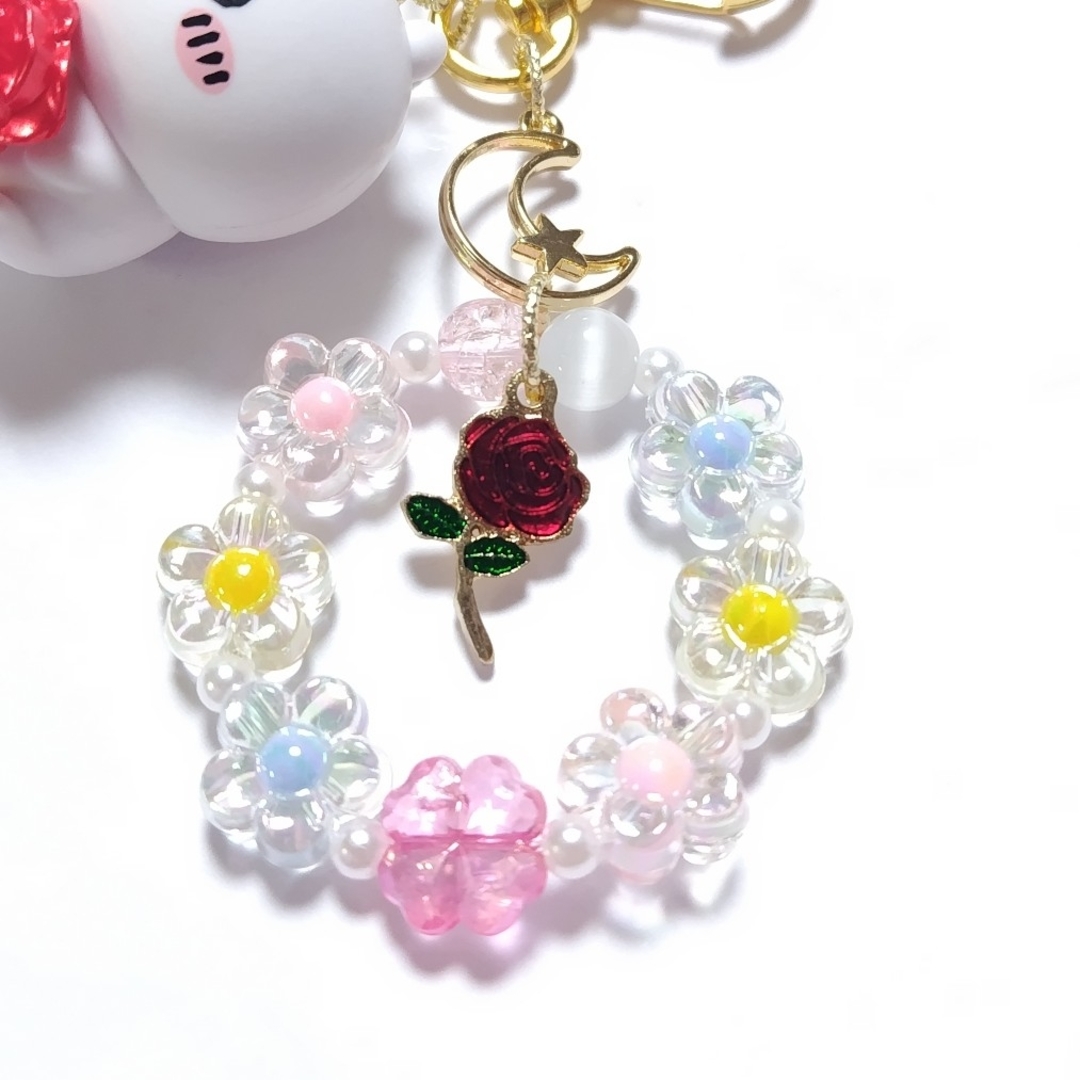 ♡ちいかわ キーホルダー♡バラの花 エンタメ/ホビーのおもちゃ/ぬいぐるみ(キャラクターグッズ)の商品写真