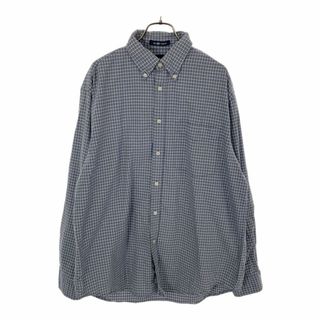 ギャップ(GAP)のギャップ チェック柄 長袖 ボタンダウンシャツ S/P ブルー系 GAP The Big Oxford メンズ 古着 【240424】(シャツ)