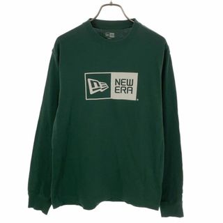 NEW ERA - ニューエラ ロゴプリント 長袖 Tシャツ S グリーン系 NEW ERA ロンT メンズ 古着 【240424】 メール便可