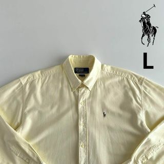 ポロラルフローレン(POLO RALPH LAUREN)のポロ ラルフローレン 長袖シャツ L ストライプ イエロー ワンポイント(シャツ)