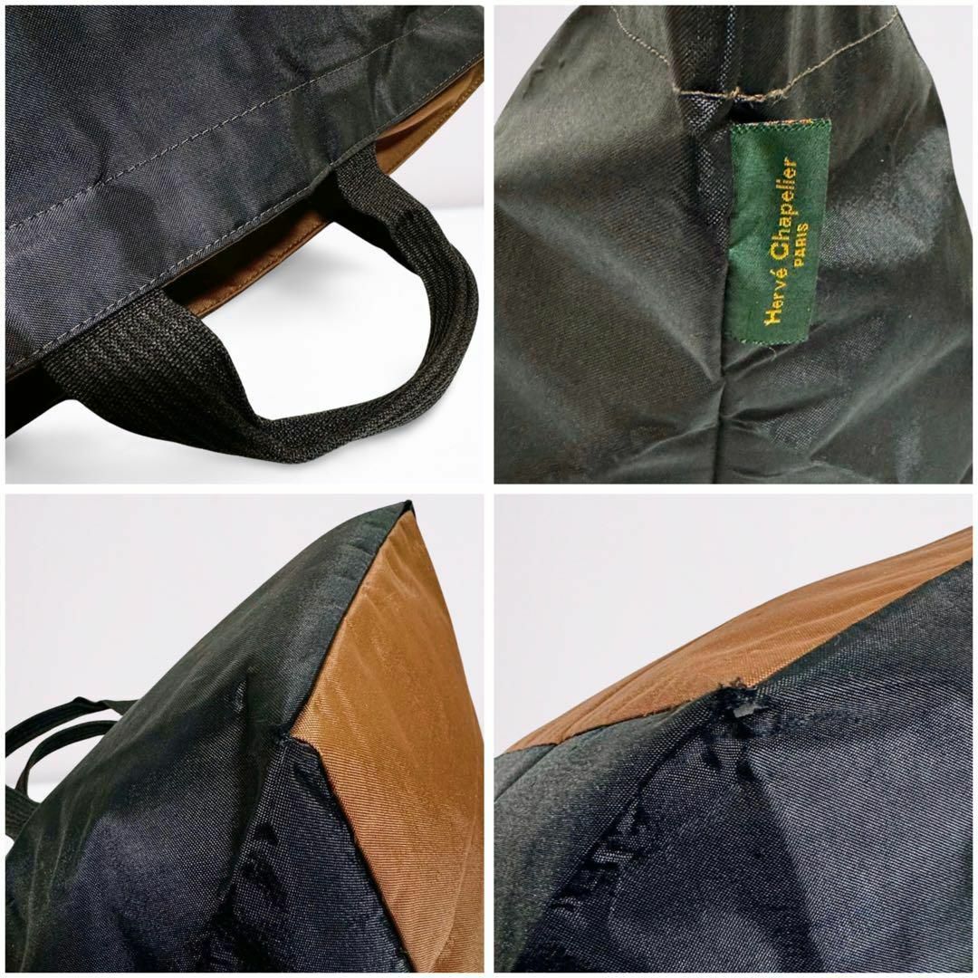Herve Chapelier(エルベシャプリエ)の美品✨エルベシャプリエ トートバッグ ハンドバッグ 舟形 ブラック ナイロン M レディースのバッグ(トートバッグ)の商品写真