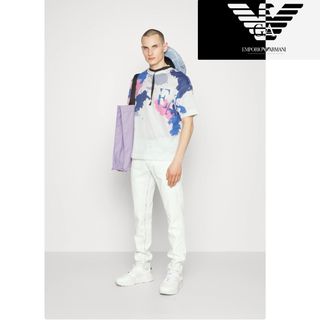 エンポリオアルマーニ(Emporio Armani)の【夏物セール】 エンポリオアルマーニ 半袖 マルチカラーの水彩画 T シャツ(Tシャツ/カットソー(半袖/袖なし))