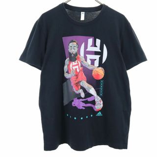 アディダス(adidas)のアディダス プリント バスケットボール 半袖 Tシャツ XO ブラック adidas ビッグサイズ メンズ 古着 【240424】 メール便可(Tシャツ/カットソー(半袖/袖なし))