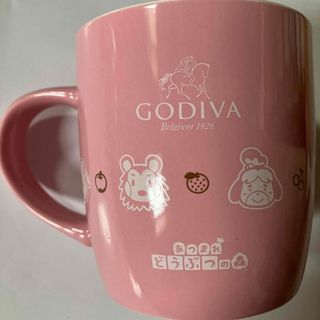 ゴディバ(GODIVA)の新品未使用 GODIVA あつまれどうぶつの森 陶器製 マグカップ ピンクカラー(グラス/カップ)