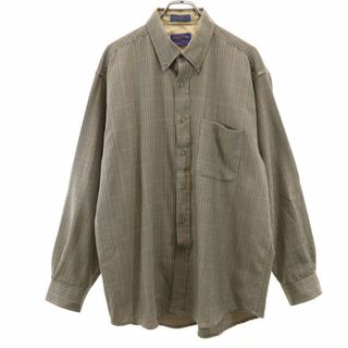 ペンドルトン(PENDLETON)のペンドルトン ハウンドトゥース柄 長袖 ボタンダウンシャツ XL ベージュ 他 PENDLETON 千鳥格子 メンズ 古着 【240424】(シャツ)