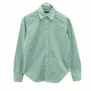 Ralph Lauren - ラルフローレン ストライプ柄 長袖 シャツ 13 グリーン RALPH LAUREN レディース 古着 【240424】 メール便可