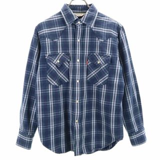 リーバイス(Levi's)のリーバイス Red Tab チェック柄 長袖 ウエスタンシャツ M ネイビー系 Levi's メンズ 古着 【240424】(シャツ)