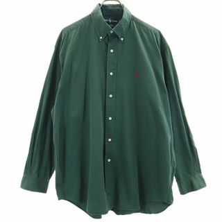 ラルフローレン(Ralph Lauren)のラルフローレン 長袖 ボタンダウンシャツ L グリーン RALPH LAUREN メンズ 古着 【240424】(シャツ)