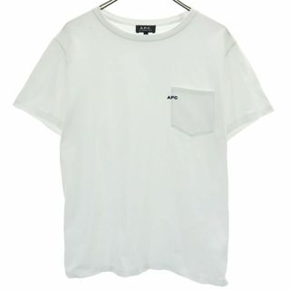 アーペーセー(A.P.C)のアーペーセー 日本製 半袖 Tシャツ L ホワイト A.P.C. 刺繍 胸ポケット メンズ 古着 【240424】 メール便可(Tシャツ/カットソー(半袖/袖なし))