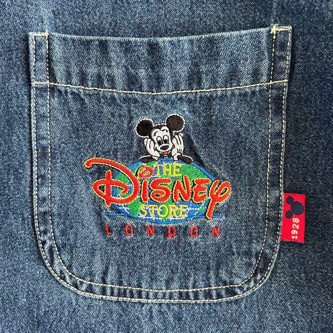 Disney(ディズニー)のDisney ディズニー ミッキー デニムシャツ 長袖シャツ M 刺繍ロゴ メンズのトップス(シャツ)の商品写真