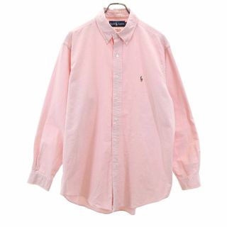 ラルフローレン 長袖 ボタンダウンシャツ L ピンク系 RALPH LAUREN メンズ 古着 【240424】