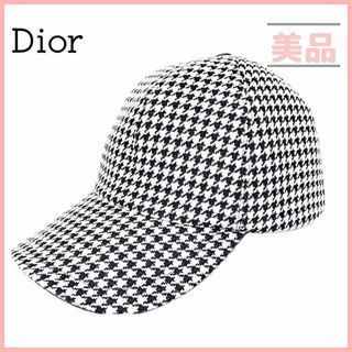 ディオール(Dior)のD-Player ディオール 千鳥格子 ウール素材 キャップ　58サイズ M(キャップ)