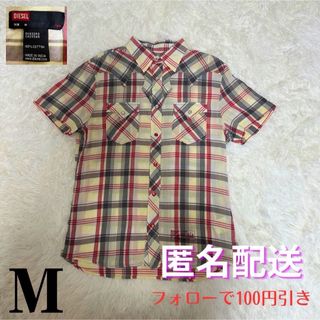 ディーゼル(DIESEL)の\美品 コットン100%/ DIESEL チェック半袖 Mサイズ(シャツ)