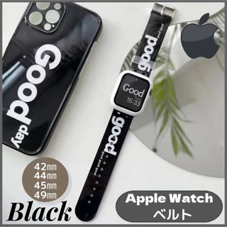 Apple Watch  ラバー  バンド ベルトブラック42.44.45.49(その他)