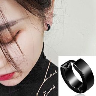 ストリート　ユニセックス　カップル　フープ　ワイルド　黒　ピアス　アクセサリー(ピアス(片耳用))