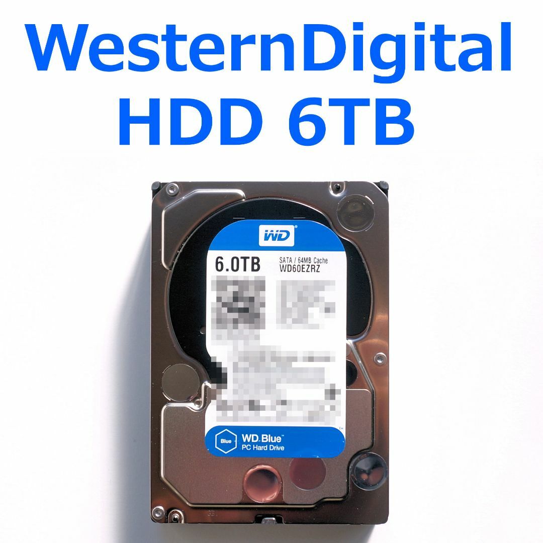 Western Digital(ウェスタンデジタル)のWesternDigital ウエスタンデジタル HDD 6TB 動作確認 正常 スマホ/家電/カメラのPC/タブレット(PCパーツ)の商品写真