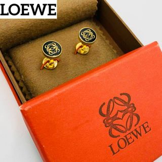 ロエベ(LOEWE)の★LOEWE★ カフリンクス ロゴ サークル ブラック ゴールド 箱付き(カフリンクス)