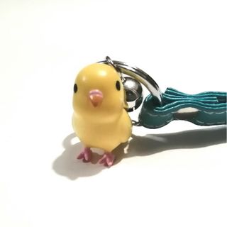 🉐【ちょこんとインコ】ちょこんとインコストラップ  Yellow(キャラクターグッズ)