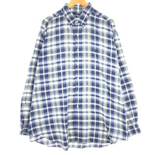 ラルフローレン(Ralph Lauren)の古着 ラルフローレン Ralph Lauren BLAKE 長袖 ボタンダウン ライトネルチェックシャツ メンズXXL /eaa445088(シャツ)