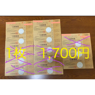JR九州株主優待  一日乗車券  6枚（1枚からOK）(鉄道乗車券)