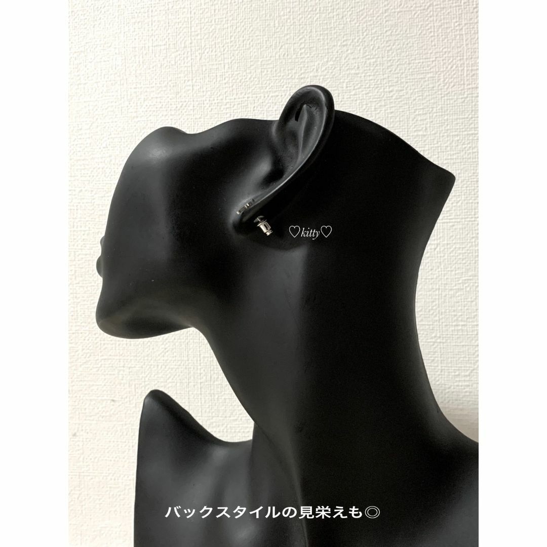 【ワンポイントクロスピアス シルバー 2個】サージカル ステンレス メンズのアクセサリー(ピアス(両耳用))の商品写真