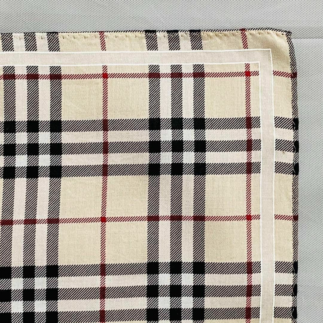 BURBERRY(バーバリー)の美品 ★BURBERRY★ ハンカチ メンズ 大判 チェック ロゴ ベージュ メンズのファッション小物(ハンカチ/ポケットチーフ)の商品写真