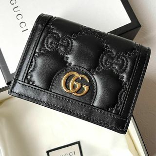 グッチ(Gucci)の極美品✨グッチ 二つ折り財布 マーモント キルティング レザー ダスティーピンク(財布)