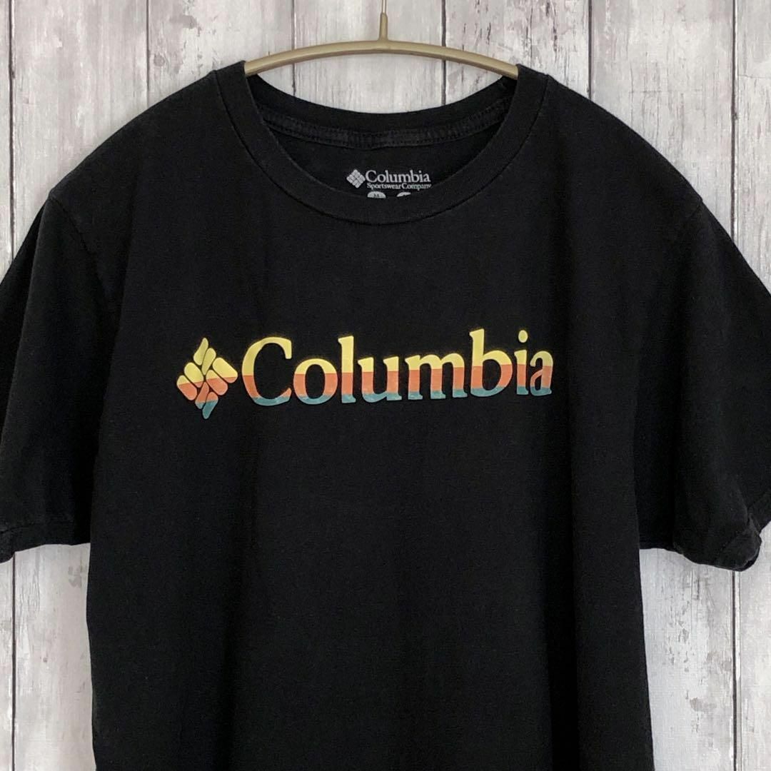 Columbia(コロンビア)のコロンビア　アウトドアブランド　半袖Ｔシャツ　黒ブラック　COLUMBIA　古着 メンズのトップス(Tシャツ/カットソー(半袖/袖なし))の商品写真