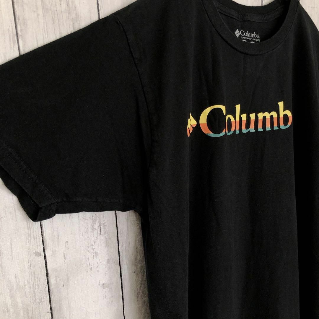 Columbia(コロンビア)のコロンビア　アウトドアブランド　半袖Ｔシャツ　黒ブラック　COLUMBIA　古着 メンズのトップス(Tシャツ/カットソー(半袖/袖なし))の商品写真