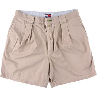 トミーヒルフィガー(TOMMY HILFIGER)の古着 90年代 トミーヒルフィガー TOMMY HILFIGER ツータック チノショーツ ショートパンツ メンズw35 ヴィンテージ /eaa444300(ショートパンツ)