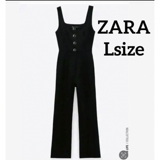 ZARA ザラ レディース サロペット ブラック Lサイズ