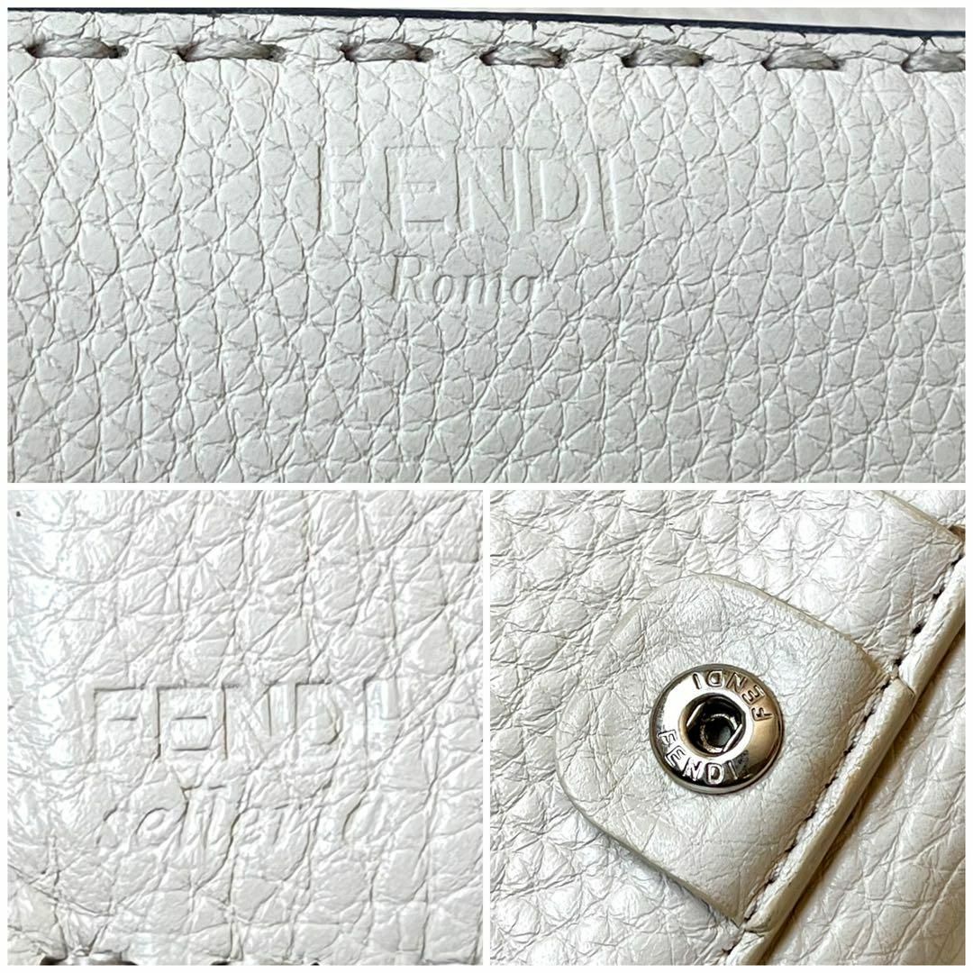 美品✨FENDI ピーカブー セレリア ロゴ 二つ折り財布 レザー アイボリー 美品✨FENDI ピーカブー セレリア ロゴ 二つ折り財布 レザー アイボリー