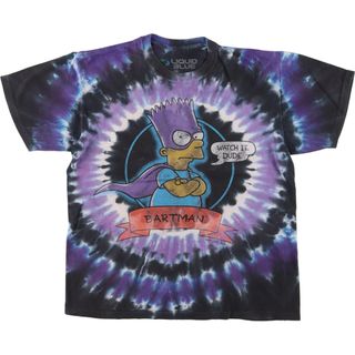 古着 リキッドブルー LIQUID BLUE BARTMAN タイダイ柄 バンドTシャツ バンT メンズM /eaa445052(Tシャツ/カットソー(半袖/袖なし))