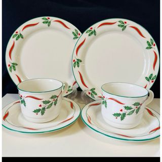 ウェッジウッド(WEDGWOOD)のレノックス　 COUNTRY HOLLY クリスマス　ホリデー　2トリオ　①②(食器)