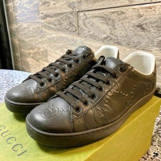 グッチ(Gucci)のGUCCI グッチ GG シマ レザー シューズ スニーカー モノグラム(スニーカー)